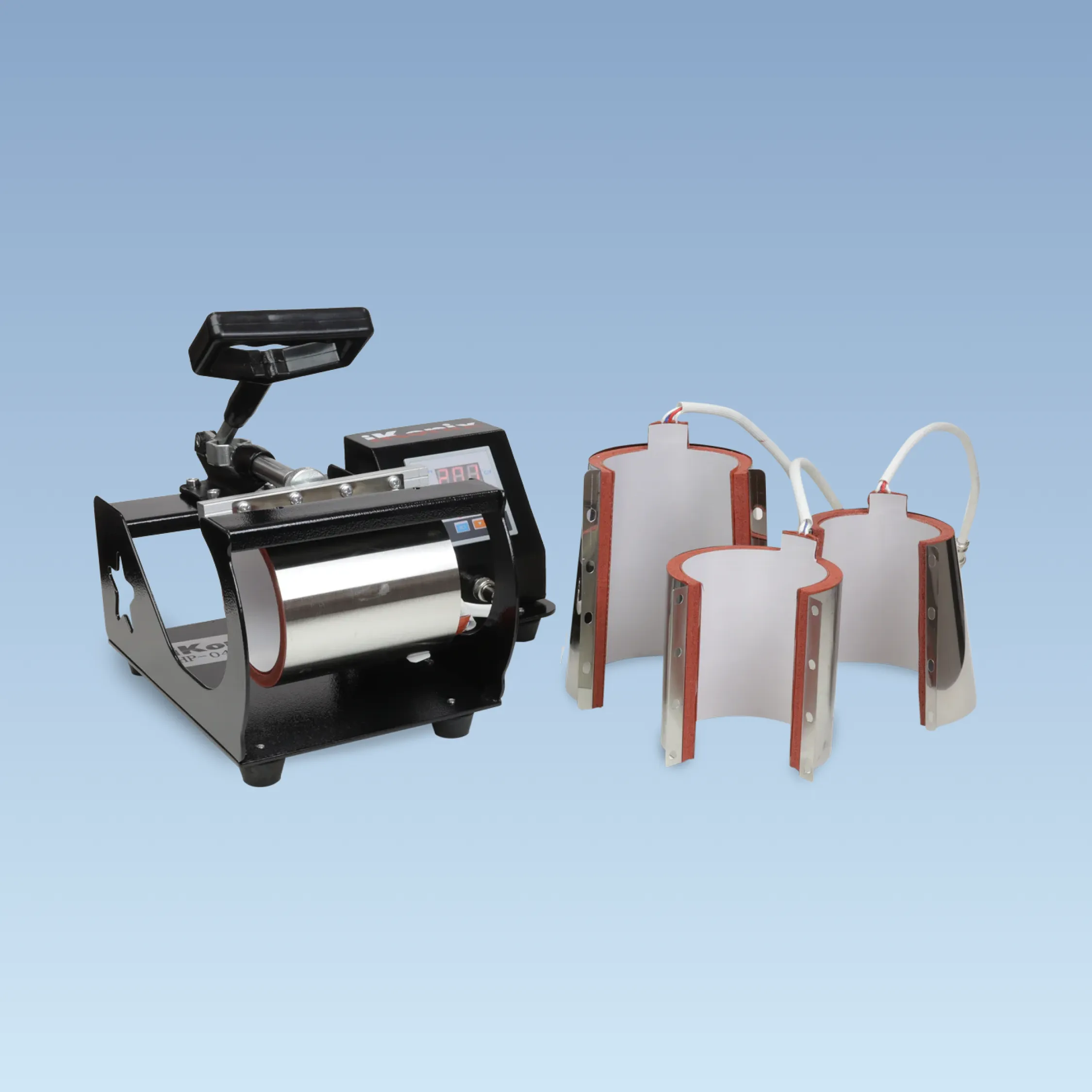 iKonix 4-in-1 Digital Mug Heat Press - different size mug attachments