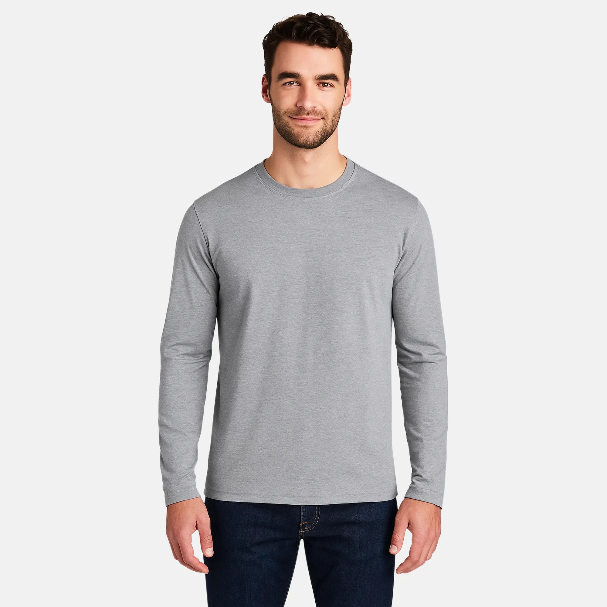 grey long sleeves blank shirts
