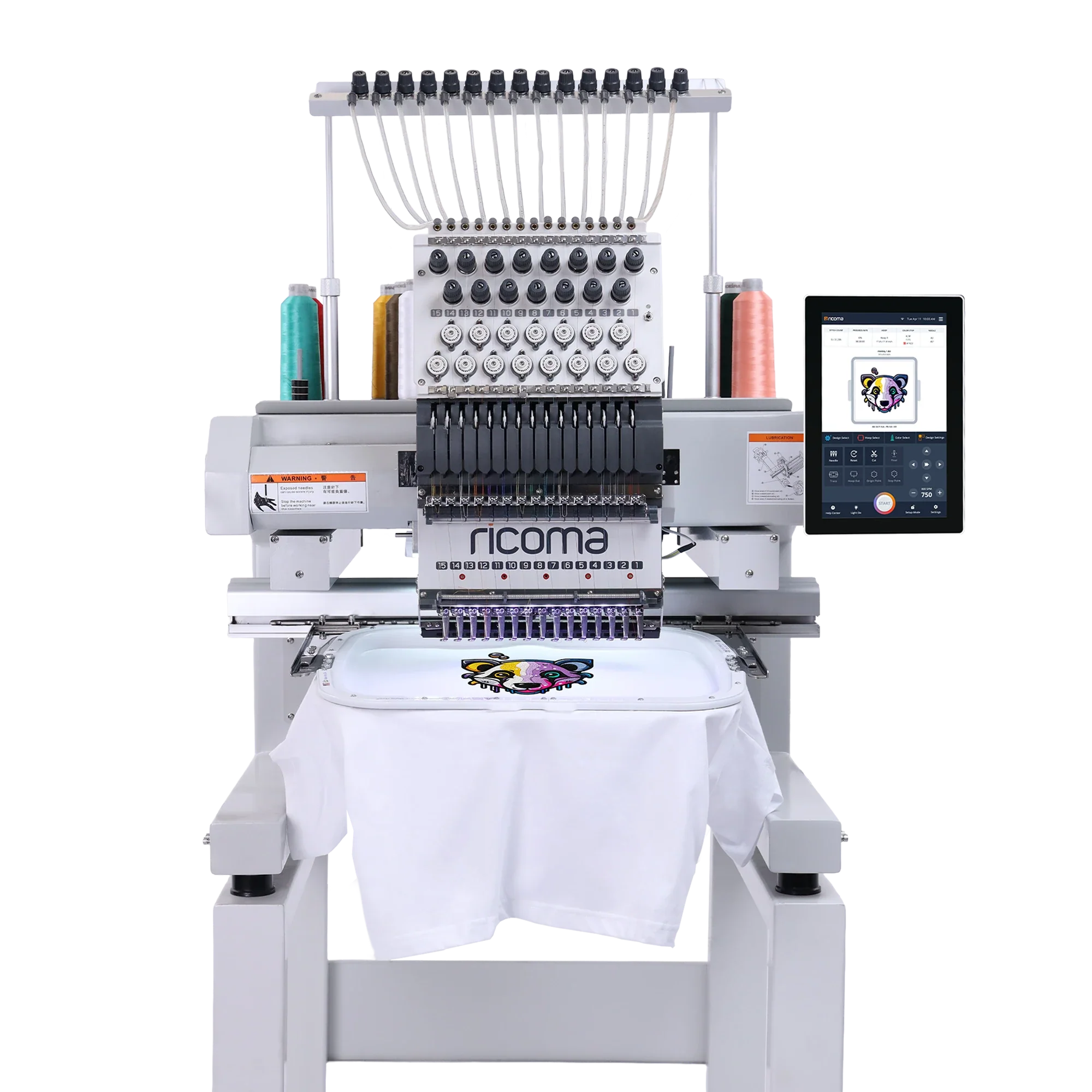 Máquina de bordar comercial Marquee de 15 agulhas com painel touchscreen de 10,1".