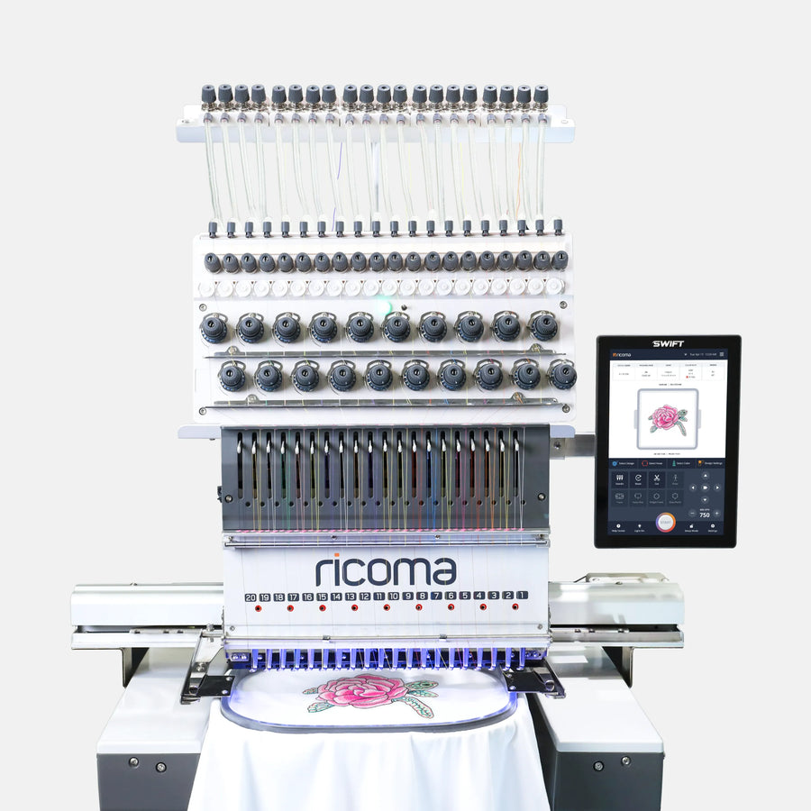 Swift 20-needle commercial embroidery machine