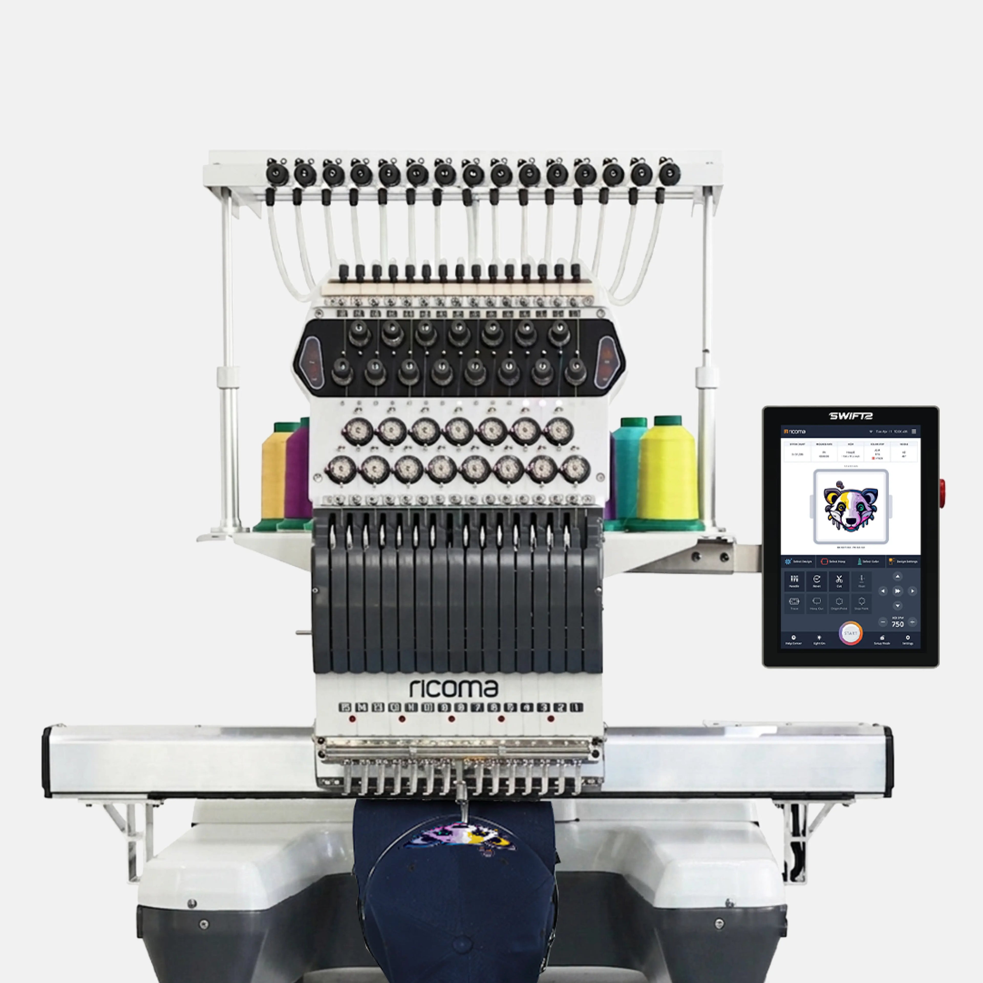Swift 2 Commercial 15 Needle Embroidery Machine with 10.1" Touchscreen Panel