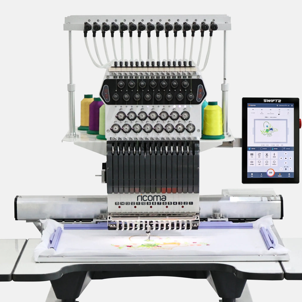 Swift 2 Commercial 15 Needle Embroidery Machine with 10.1" Touchscreen Panel
