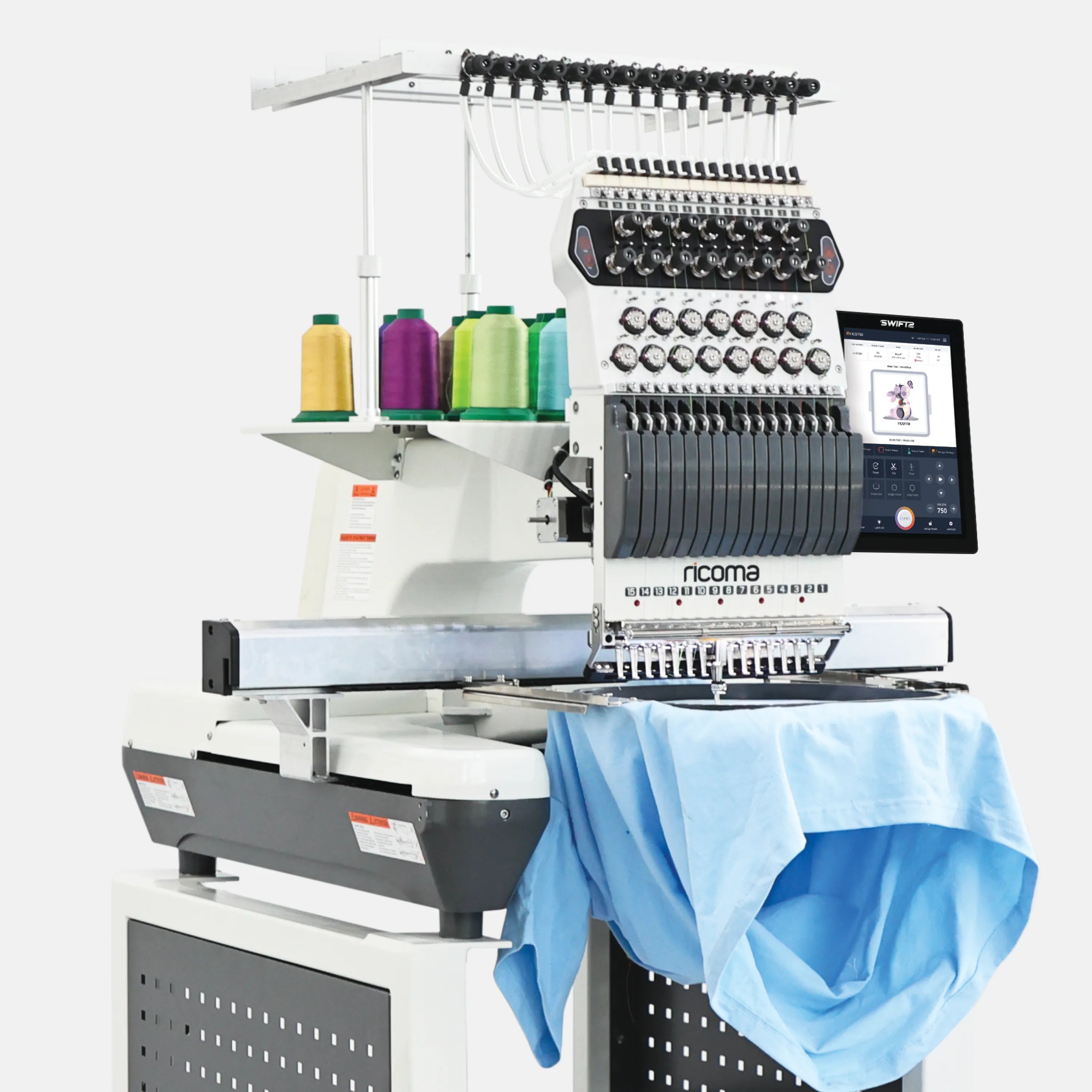 Swift 2 Commercial 15 Needle Embroidery Machine with 10.1" Touchscreen Panel